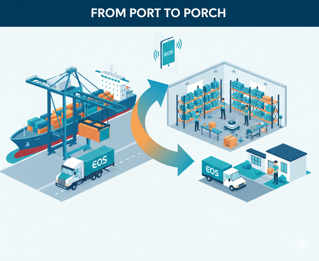 Modern ecommerce fulfillment solution showing how EOS simplifies logistics and delivers fast, reliable shipping for growing brands