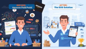 Amazon fulfillment warehouse operations powered by EOS WMS, supporting FBA prep, FBM orders, and multi-channel ecommerce execution