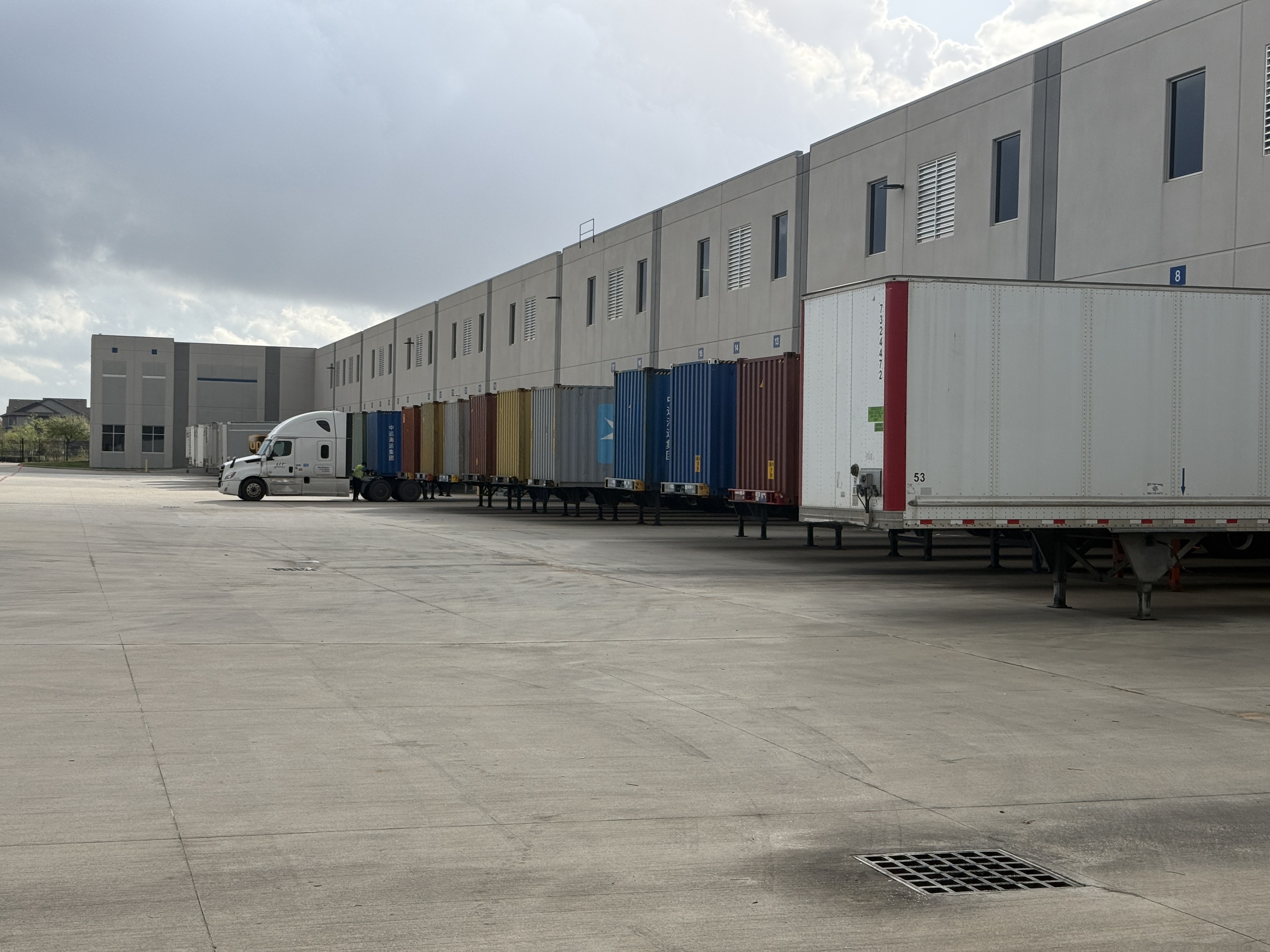 External docking area supporting freight movement at EOS Southeast Region Warehouse.