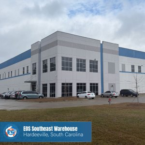 EOS South Carolina warehouse in Hardeeville SC supporting Southeast receiving, storage, order fulfillment, crossdock, and distribution operations.